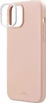 UNIQ dėklas Lino Apple iPhone 14 Plus / 15 Plus 6.7" rožinės spalvos