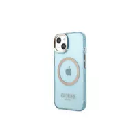 Apple iPhone 13 Pro Guess Dėklas Gold Outline Translucent MagSafe (GUHMP13LHTCMB) mėlynos spalvos