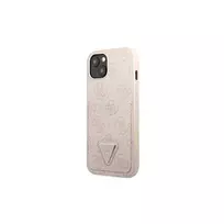 Apple iPhone 13 Pro Guess dėklas 4G Triangle Logo Cardslot (GUHCP13LP4TPP) rožinės spalvos