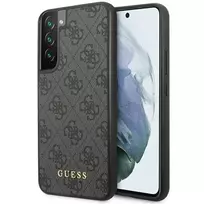 Samsung Galaxy S23 Guess dėklas 4G Metal Gold Logo (GUHCS23SG4GFGR) pilkos spalvos