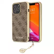 Dėklas Cg Mobile France GUHCP13LGF4GBR Guess 4G Charms Zadní Kryt pro iPhone 13 Pro Brown (ruda)