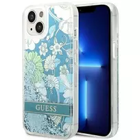 Dėklas Apple GUESS GUHCP14SLFLSN IPHONE 14/15/13 6.1 "Žalias / Žalias HARDCASE FLOWER LIQUID GLITTER