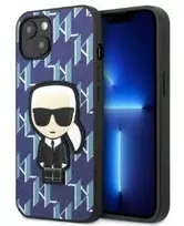 Apple iPhone 13 Karl Lagerfeld dėklas Monogram Ikonik Patch mėlynos spalvos