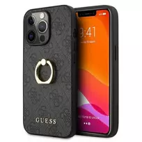 Guess GUHCP13X4GMRGR iPhone 13 Pro Max 6,7" pilkas/pilkas kietas 4G dėklas su žiediniu stovu