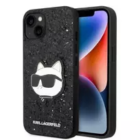 Karl Lagerfeld KLHCP14MG2CPK Apple iPhone 14 Plus / 15 Plus 6,7″ juodos spalvos kietas dėklas Glitter Choupette Pa