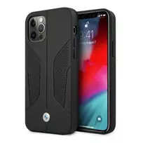 Apple iPhone 12 Pro Max BMW dėklas odinis Perforate Sides (BMHCP12LRSCSK) juodos spalvos