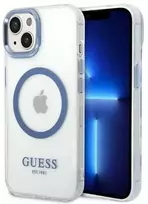 Apple iPhone 14 Plus Guess Dėklas Metal Outline Magsafe (GUHMP14MHTRMB) mėlynos spalvos