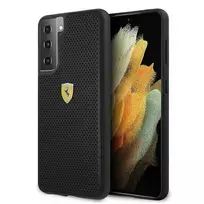 Samsung Galaxy S21 Plus Ferrari dėklas On Track Perforated (FESPEHCS21MBK) juodos spalvos