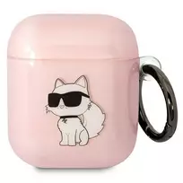 Apple AirPods Karl Lagerfeld Ikonik Choupette (KLA2HNCHTCP) ausinių dėklas rožinės spalvos