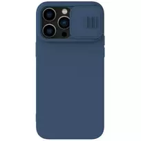 Nillkin CamShield Silky Silikoninis dėklas iPhone 14 Pro Max Silicone Cover with Camera Protector dėklas telefonui mėlynos spalvos