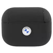Apple AirPods Pro 2 BMW Cover Geniune Leather Sidabrinis Logo (BMAP2SSLBK) ausinių dėklas juodos spalvos