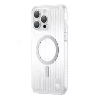 Kingxbar PQY Go Out Series magnetic Apple iPhone 14 Pro MagSafe dėklas telefonui sidabrinės spalvos