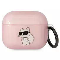 Apple AirPods 3 Karl Lagerfeld Ikonik Choupette (KLA3HNCHTCP) ausinių dėklas rožinės spalvos