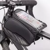 TelForceone Atsparus vandeniui bicycle frame bag with a removable phone dėklas, skirtas juodos spalvos