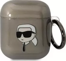 Apple AirPods ausinių dėklas Karl Lagerfeld Karl`s Head (KLA2HNIKTCK) juodos spalvos
