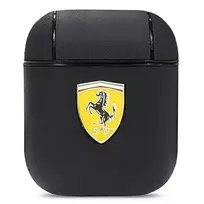 Apple AirPods ausinių dėklas Ferrari On Track Leather (FESA2LEBK) juodos spalvos