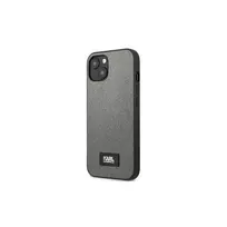 Apple iPhone 13 Mini Karl Lagerfeld dėklas Saffiano Plaque (KLHCP13SSFMP2DG) sidabrinės spalvos