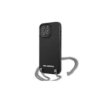 Apple iPhone 13 Pro Karl Lagerfeld odinis dėklas Textured And Chain (KLHCP13LPMK) juodos spalvos