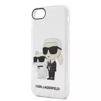 Apple iPhone SE 2022 / SE 2020 / 7 / 8 Karl Lagerfeld dėklas Gliter Karl&Choupette (KLHCI8HNKCTGT) skaidrus