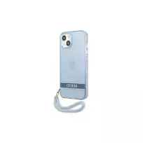 Apple iPhone 13 Mini Guess dėklas Translucent Stap (GUHCP13SHTSGSB) mėlynos spalvos