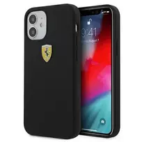 Ferrari FESSIHCP12SBK Apple iPhone 12 mini 5,4″ juodos spalvos kietas dėklas On Track Silicone