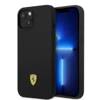 Ferrari FEHMSIP14MBK Apple iPhone 14 Plus 6.7' dėklas telefonui juodos spalvos silikoninis Metal Logo Magsafe