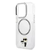 Apple iPhone 14 Plus Karl Lagerfeld dėklas Iconic Karl&Choupette Magsafe (KLHMP14MHNKCIT) skaidrus