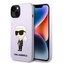 Karl Lagerfeld KLHCP14MSNIKBCP iPhone 14 Plus 6,7" kietas dėklas, rožinis / rožinis silikoninis ikonas