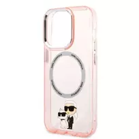 Apple iPhone 14 Pro Karl Lagerfeld dėklas IML NFT Karl&Choupette Magsafe (KLHMP14LHNKCIP) rožinės spalvos