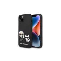 Apple iPhone 14 Plus Karl Lagerfeld dėklas Liquid silikoninis Karl & Choupette Magsafe (KLHMP14MSSKCK) juodos spalvos
