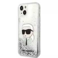 Apple iPhone 14 Plus Karl Lagerfeld dėklas Glitter Karl`s Head (KLHCP14MLNKHCH) sidabrinės spalvos