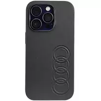 Dėklas Apple iPhone 14 Pro Audi Synthetic odinis (AU-TPUPCIP14P-TT/D1-BK) juodos spalvos