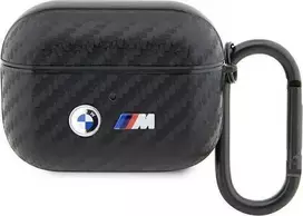 Apple AirPods Pro BMW Carbon Double Metal Logo (BMAPWMPUCA2) ausinių dėklas juodos spalvos