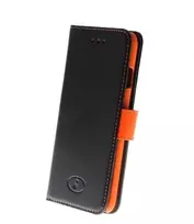 „Insmat Exclusive Flip Case“ piniginės dėklas, skirtas iPhone 6 / 6s / 7/8 / SE juodas / oranžinis