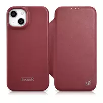 iCarer CE Premium Leather Apple iPhone 14 Plus Magnetic atverčiamas Leather MagSafe dėklas telefonui raudonos spalvos (WMI14220715-RD)
