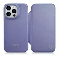 iCarer CE Premium Leather Apple iPhone 14 Pro Magnetic atverčiamas Leather MagSafe Light dėklas telefonui violetinės spalvos (WMI14220714-LP)