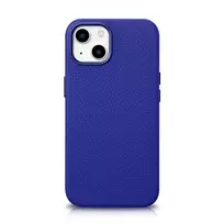 iCarer Litchi Premium Leather Apple iPhone 14 Plus Magnetic Leather with MagSafe dėklas telefonui mėlynos spalvos (WMI14220711-DB)