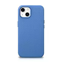 iCarer Litchi Premium Leather Apple iPhone 14 Magnetic Leather with MagSafe dėklas telefonui žydros spalvos (WMI14220709-LB)