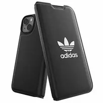 Adidas OR Booklet Dėklas BASIC Apple iPhone 14/ 15 / 13 6.1″ juodos spalvos baltos spalvos 50181