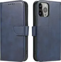 Hurtel Wallet su stoveliu Apple iPhone 15 Magnet - dėklas telefonui mėlynos spalvos