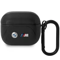 Apple AirPods 3 BMW Leather Curved Line (BMA322PVTK) ausinių dėklas juodos spalvos