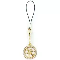 Dėklas Guess pakabukas GUCPM4DRD telefono dirželis 4G Rhinestone Charm