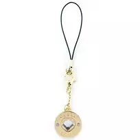 Dėklas Guess pakabukas GUCPMHGLD telefono dirželis Heart Diamond Charm with Rhinestones