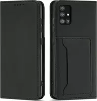 Hurtel Magnet Card dėklas skirtas Samsung Galaxy A12 5G, juodas