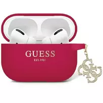 Apple AirPods Pro 2 Guess Cover Liquid silikoninis Glitter Triangle Charm (GUAP2LECG4M) ausinių dėklas violetinės spalvos