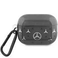 Mercedes Benz Apple AirPods Pro 2 Mercedes Cover Large Star Pattern (MEAP28DPMGS) ausinių dėklas juodos spalvos