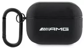 Mercedes Benz Apple AirPods Pro ausinių dėklas 2 Mercedes AMG Leather Baltas Logo (AMAP2SLWK) juodos spalvos