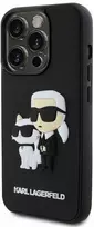 Karl Lagerfeld 3D Rubber Karl and Choupette Apple iPhone 13 Pro dėklas telefonui juodos spalvos