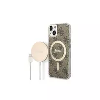 „Guess“ GUBPP14SH4EACSW dėklas + įkroviklis, „iPhone 14 6.1“ ratukas / kietas dėklas su ratuku, 4G, „MagSafe“ spausdinimas