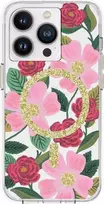 Rifle Paper Šautuvų popierius Skaidrus MagSafe – aukso spalvos dėklas skirtas iPhone 14 Pro (Rose Garden)